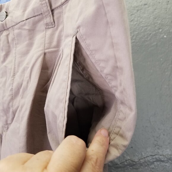 Puma Chino Pants Men's L Beige Pleated Flip Cuff Casual Trouser Stretch Cotton - Picture 9 of 16